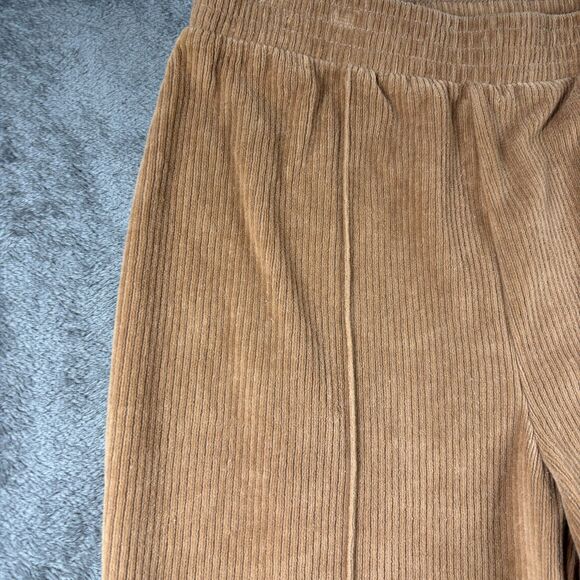 aerie Groove On Corduroy Flare Pants Pull On Elastic Waist Beige Small G217 - Picture 3 of 12
